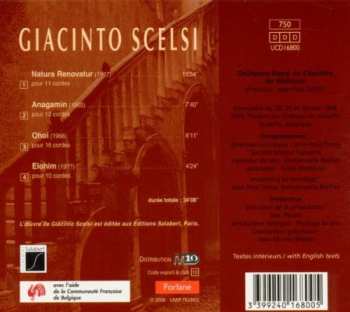 CD Giacinto Scelsi: Intégrale De La Musique De Chambre Pour Orchestre Á Cordes 402762