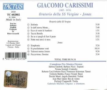CD Giacomo Carissimi: Oratorio Della SS Vergine • Jonas 191586