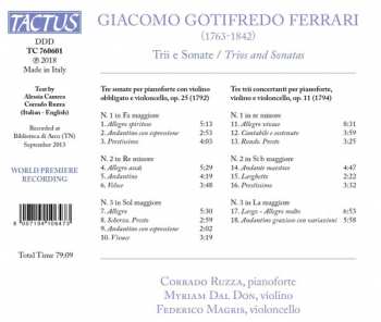 CD Giacomo Gotifredo Ferrari: Trii E Sonate 339747