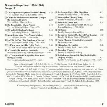 CD Giacomo Meyerbeer: Songs • 2 278232