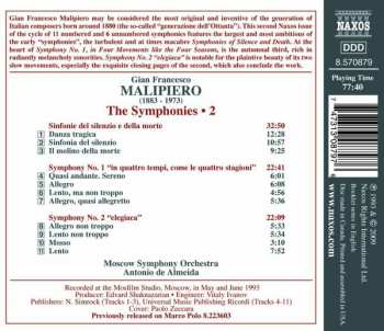 CD Gian Francesco Malipiero: Symphonies Nos. 1 And 2; Sinfonia Del Silenzio E Della Morte 120301