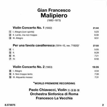 CD Gian Francesco Malipiero: Violin Concertos Nos. 1 And 2 287243