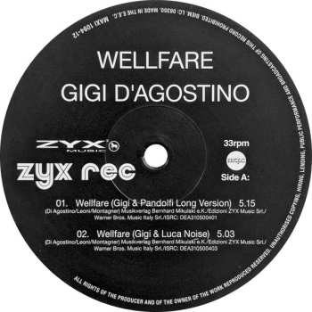 LP Gigi D'Agostino: Wellfare CLR | LTD 522029