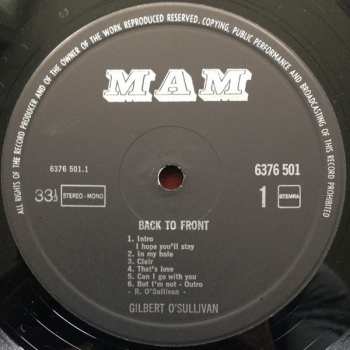 LP Gilbert O'Sullivan: Back To Front