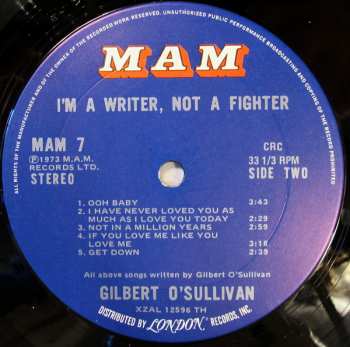 LP Gilbert O'Sullivan: I'm A Writer, Not A Fighter 338465