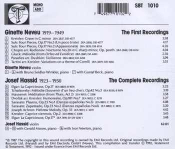 CD Ginette Neveu: The First Recordings Of Ginette Neveu / The Complete Recordings Of Josef Hassid 275544