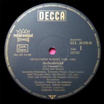 LP Gioacchino Rossini: Aschenbrödel (La Cenerentola) - Arien Und Szenen 366370