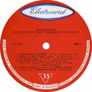 LP Gioacchino Rossini: Selecțiuni Din Opera „Bărbierul Din Sevilla” 366371
