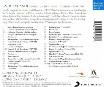 CD Giordano Antonelli: Sacred Handel - Music for the Carmelitan Vespers Rome 1700 419368