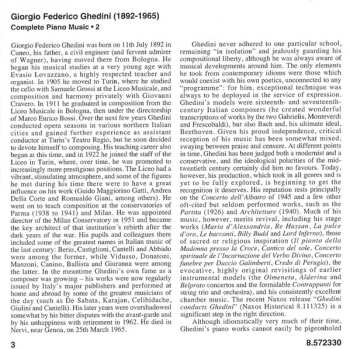 CD Giorgio Federico Ghedini: Complete Piano Music 2 - Sonata • Divertimento Contrappuntistico • Ricercare 448972