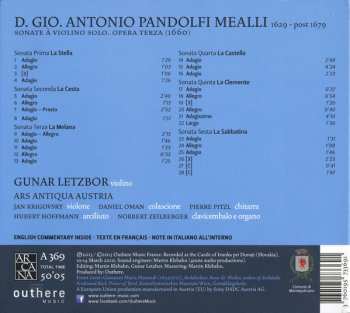CD Giovanni Antonio Pandolfi Mealli: Sonate À Violino Solo, Opera Terza 383216