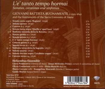 CD Giovanni Battista Buonamente: L'e' Tanto Tempo Hormai - Sonatas, Canzonas And Sinfonias  123388