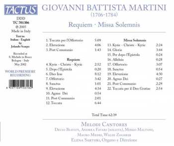 CD Giovanni Battista Martini: Requiem E Missa Solemnis 349706
