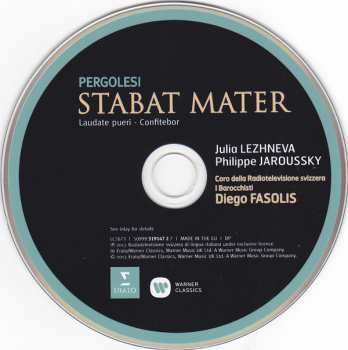 CD Giovanni Battista Pergolesi: Stabat Mater - Laudate Pueri - Confitebor 47806