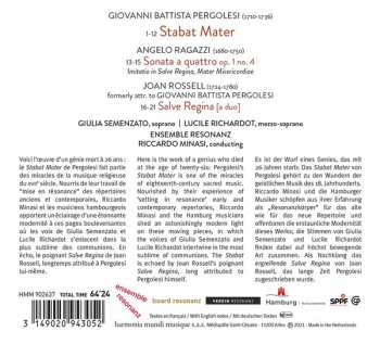 CD Giovanni Battista Pergolesi: Stabat Mater | Salve Regina 95913