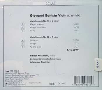 CD Giovanni Battista Viotti: Giovanni Battista Viotti - Violin Concertos 19 & 22 152946