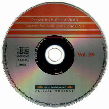 CD Giovanni Battista Viotti: Sonatas For Violin And Piano Op. 4 285161