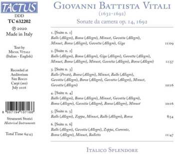 CD Giovanni Battista Vitali: Sonate Da Camera Op. 14, 1692 477606