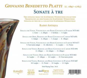 CD Giovanni Benedetto Platti: Sonate à Tre 154428