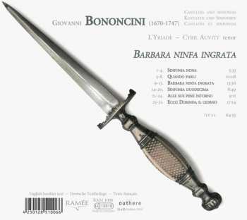 CD Giovanni Bononcini: Barbara Ninfa Ingrata 297821