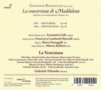 2CD Giovanni Bononcini: La Conversione Di Maddalena 336744