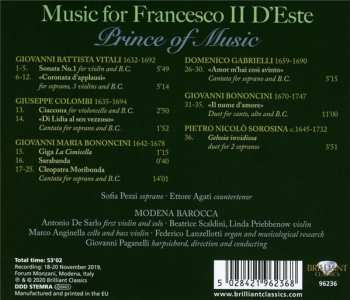 CD Giovanni Bononcini: Music For Francesco II D'Este - Prince Of Music 331591