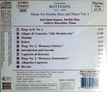 CD Giovanni Bottesini: Music For Double Bass & Piano, Vol. 1 231838