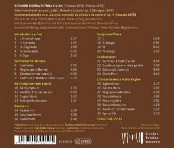 CD Giovanni Buonaventura Viviani: Geistliche Motetten & Instrumentalmusik 339805
