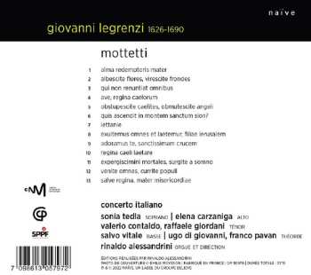 CD Giovanni Legrenzi: Mottetti 499719