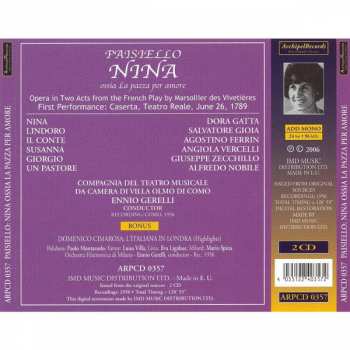 2CD Giovanni Paisiello: Nina Ossia La Pazza Per Amore 357977