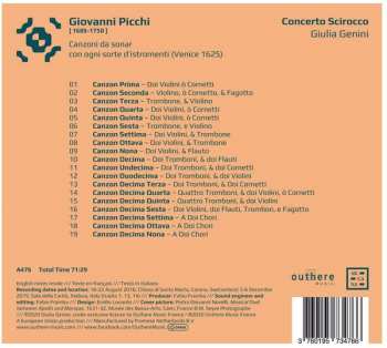 CD Giovanni Picchi: Canzoni Da Sonar Con Ogni Sorte D'Istromenti 309350