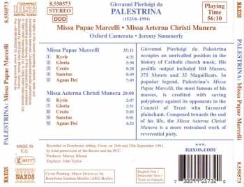 CD Giovanni Pierluigi da Palestrina: Missa Papea Marcelli • Missa Aeterna Christi Munera 120290