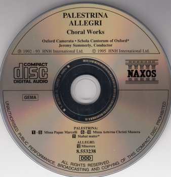 CD Giovanni Pierluigi da Palestrina: Missa Papae Marcelli • Missa Aeterna Christi Munera • Stabat Mater • Miserere 332245