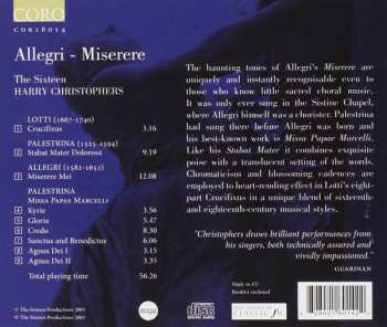 CD Giovanni Pierluigi da Palestrina: Miserere / Missa Papae Marcelli 118612