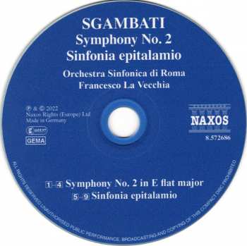 CD Giovanni Sgambati: Symphony No. 2 • Sinfonia Epitalamio 408819