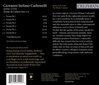 CD Giovanni Stefano Carbonelli: Sonate Da Camera Nos 1-6 174040