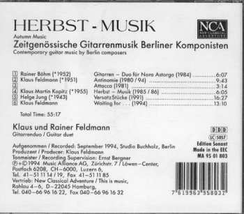 CD Gitarrenduo Klaus & Rainer Feldmann: Herbst-Musik. Zeitgenössische Gitarrenmusik Berliner Komponisten 189028