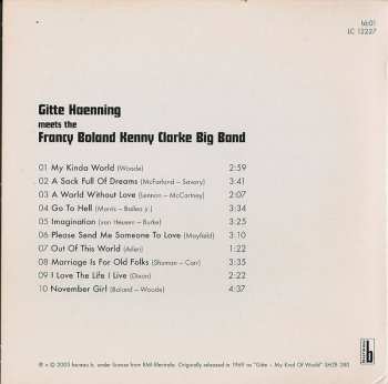 CD Gitte Hænning: Gitte Haenning Meets The Francy Boland Kenny Clarke Big Band 434977