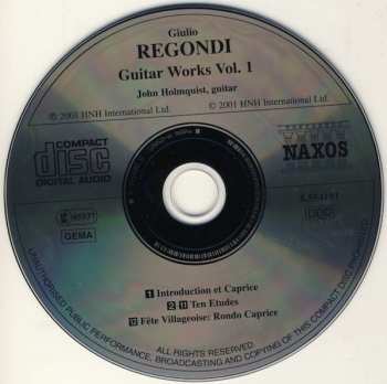 CD Giulio Regondi: Guitar Works Vol. 1: Ten Etudes • Introduction And Caprice 117900