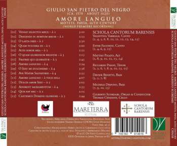 CD Giulio San Pietro de' Negri: Amore Langueo (Motets, Pavia, 16th Century) 499578