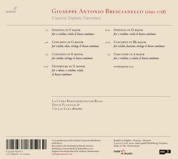 CD Giuseppe Antonio Brescianello: Concerti, Sinfonie, Ouverture 179463