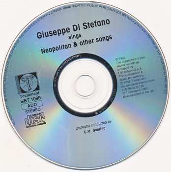CD Giuseppe Di Stefano: Neapolitan And Other Songs - Volume II - Stereo Recordings 509714