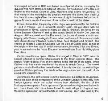 CD Giuseppe Verdi: Opera Choruses = Opernchöre = Chœrs D'Opéras