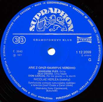 LP Giuseppe Verdi: Árie Z Oper G. Vediho 115500