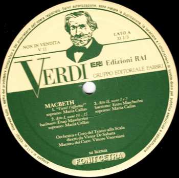LP Giuseppe Verdi: Verdi: Edizioni Rai 11 - Brani Da Macbeth 366360