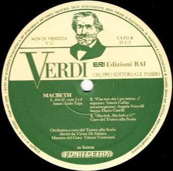LP Giuseppe Verdi: Verdi: Edizioni Rai 11 - Brani Da Macbeth 366360