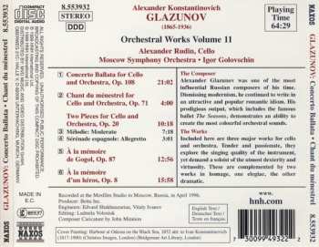 CD Alexander Glazunov: Works For Cello And Orchestra 462956