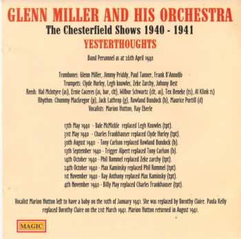 CD Glenn Miller And His Orchestra: The Chesterfield Shows 1940-1941 Yesterthoughts 305850