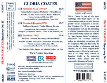 CD Gloria Coates: Symphony No. 15 · Cantata Da Requiem · Transitions 299796