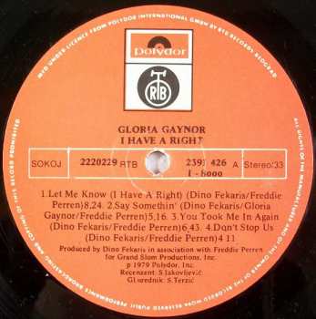 LP Gloria Gaynor: I Have A Right 357235